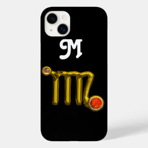 VÅG ORANGE AGATE GULD ZODIAC SIGN JEWEL MONOGRAM