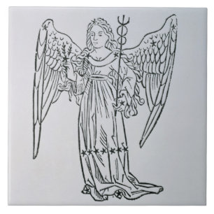 Våg (oskulden) en illustration från 'Poetien Kakelplatta