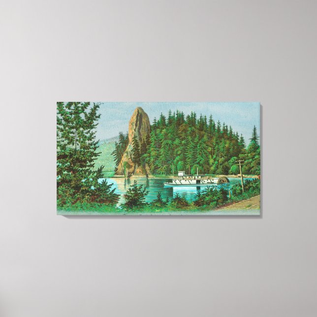 Väg över Tupp Sten och Riverboat Canvastryck (Framsida)