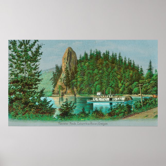 Väg över Tupp Sten och Riverboat Poster (Framsidan)