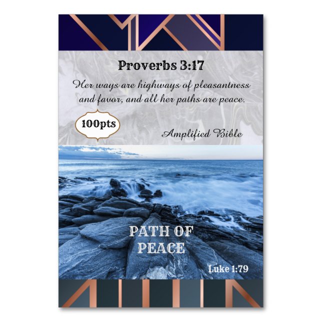 Väg på fredskortet bordsnummer (Baksidan)