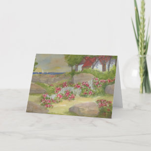 Väg på skolhuset Lane Monhegan Island Maine Kort