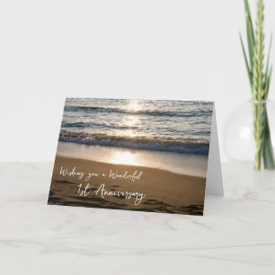 Våg på Sunset 1:a Bröllop-årsjubileet Kort