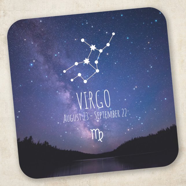 Våg | Personlig Zodiac Constellation Fyrkantigt Klistermärke (Skapare uppladdad)