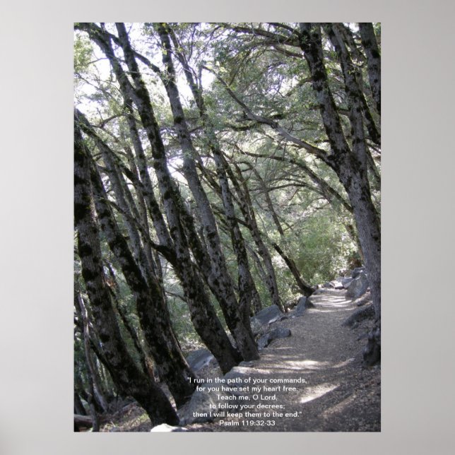 Väg Poster med Psalm 119:32 (Framsidan)