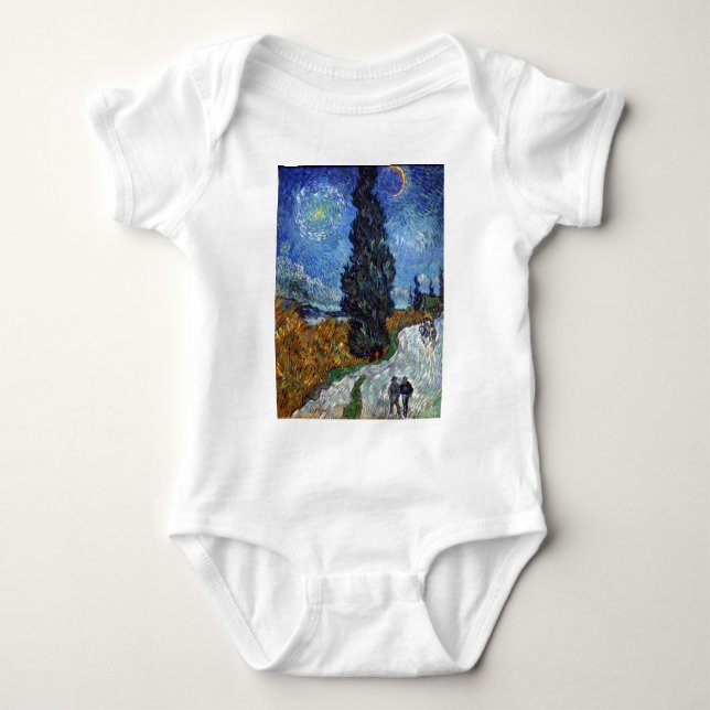 Väg Provence för land för Vincent Van Gogh Tee Shirt (Framsida)