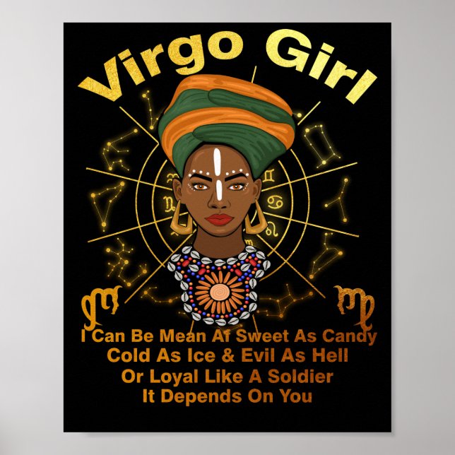 Våg Queen Sweet som Candy Birthday Black Women Poster (Framsidan)
