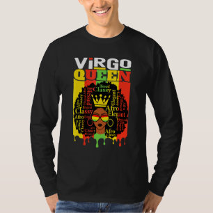 Våg Queen Zodiac Afro Hair Stil Blsed Classy T Shirt