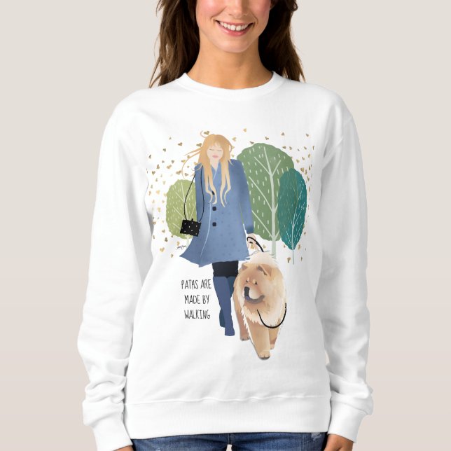 VÄG R FRÅN WALKING - Chow Sweatshirt T Shirt (Framsida)