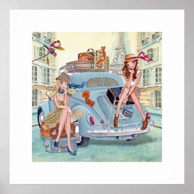 Väg resa genom Paris flickor Poster (Framsidan)
