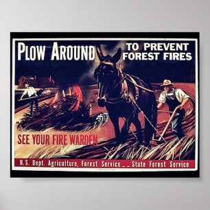 Väg runt för att förhindra skogsbränder poster
