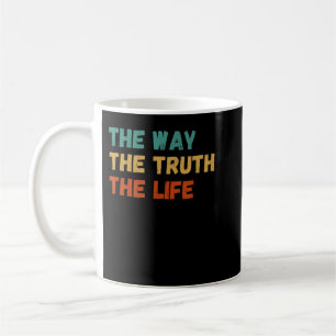 Väg, sanning och liv - Retro Jesus Christian Bible Kaffemugg