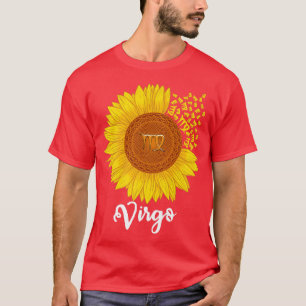 Våg Solros Zodiac-tecken Blommigt Astrologi Kvinno T Shirt