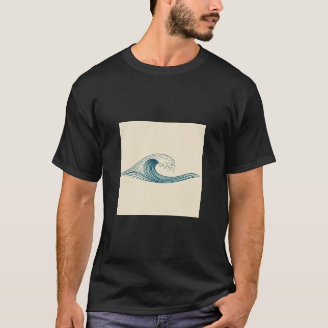 våg som ger linjer slät och flytande, t shirt (Framsida)