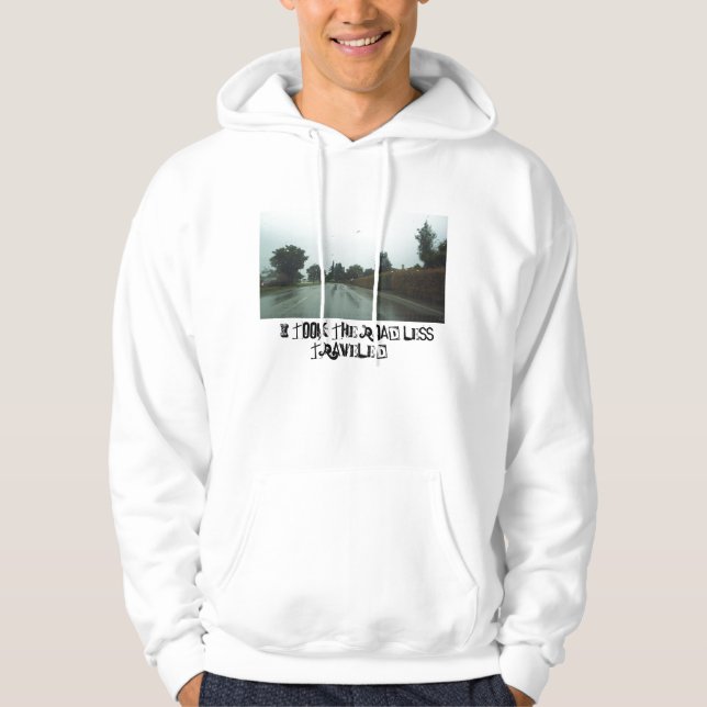 väg som resas mindre ..... sweatshirt med luva (Framsida)
