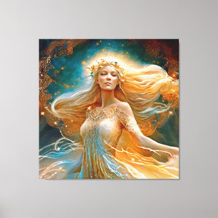 Våg Stjärntecken Goddess, kelestial Varning, Zodia Canvastryck