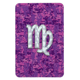 Våg-tecken på Rosa Fuchsia Digital Camouflage Magnet