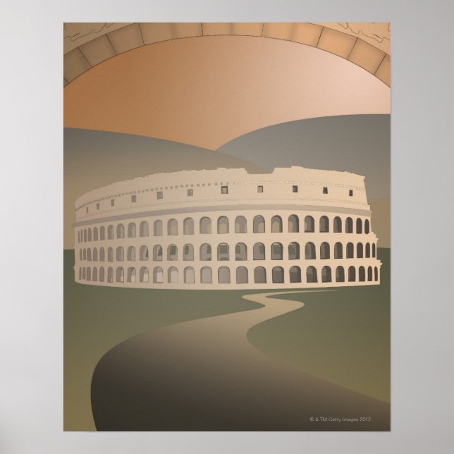 Väg till Colosseum, Rom, Italien Poster (Framsidan)