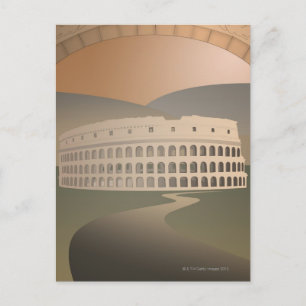 Väg till Colosseum, Rom, Italien Vykort