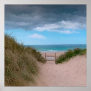 Väg till den korniska karibiska stranden poster