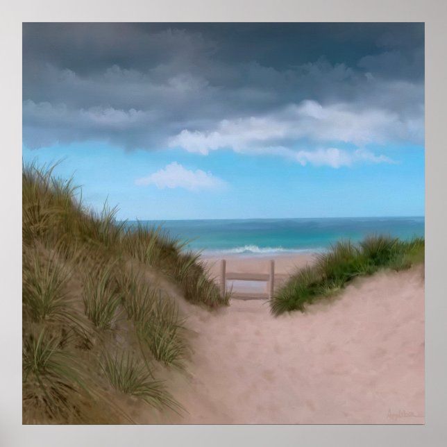 Väg till den korniska karibiska stranden poster (Framsidan)