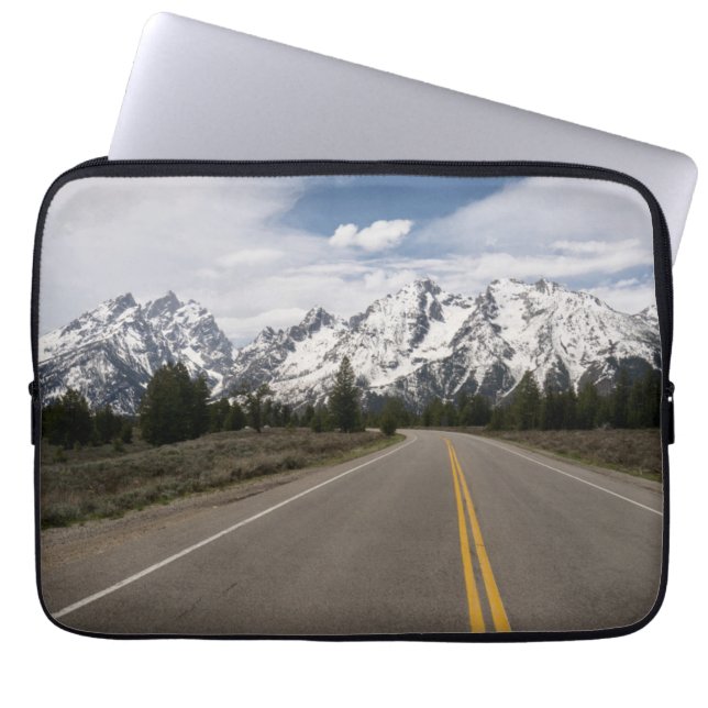 Väg till den Teton bergskedjan Laptop Fodral (Framsidan)