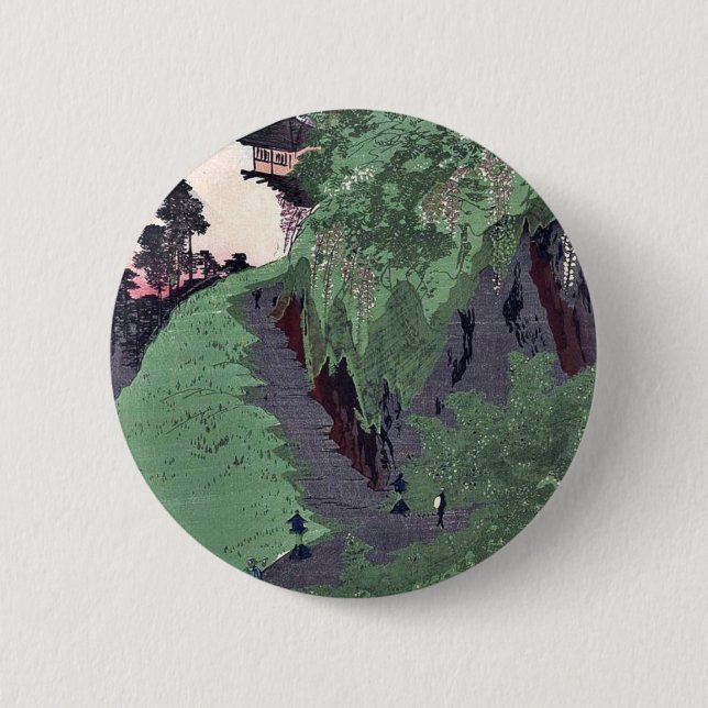 Väg till det Zenkoji tempelet vid Utagawa, Knapp (Framsida)