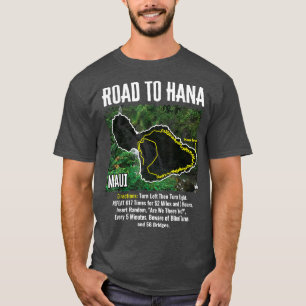 Väg till Hana Karta Maui Island Surfing Hawaiian B T Shirt