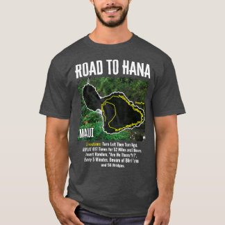 Väg till Hana Karta Maui Island Surfing Hawaiian B T Shirt