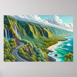 Väg till Hana Maui Hawaii Poster