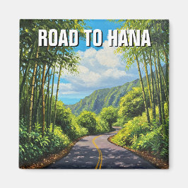 Väg till hana Maui Hawaii Travel Magnet