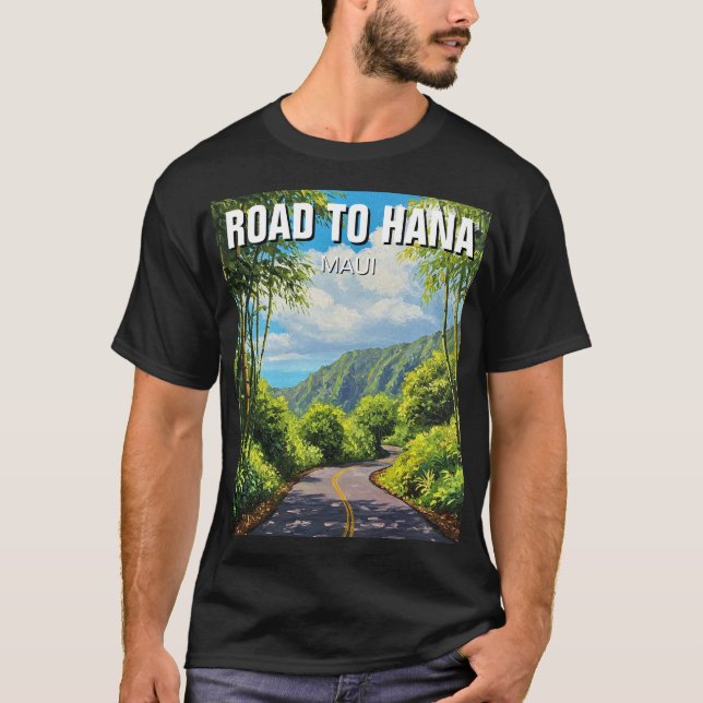 Väg till hana Maui Hawaii Travel T Shirt (Framsida)