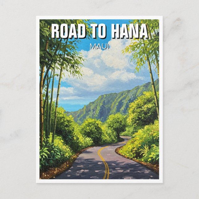 Väg till hana Maui Hawaii Travel Vykort (Framsida)
