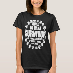 Väg till Hana Survivor Curvy Handflatan Maui Hawai T Shirt