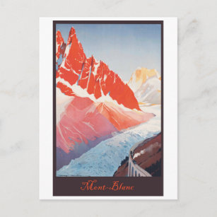 Väg till Mont Blanc, vintage resor Vykort