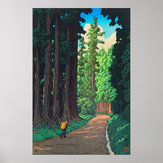 Väg till Nikko av Kawase Hasui Japansk Art Poster (Framsidan)