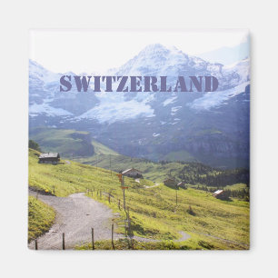 Väg till snöberg magnet