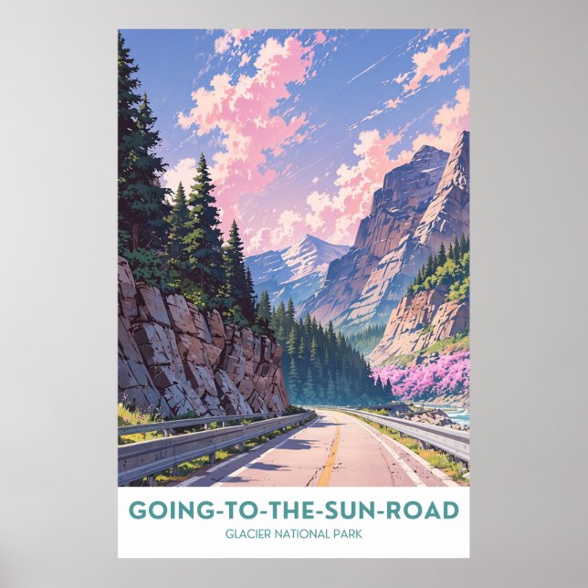 Väg till Sol - Glacier nationalpark Poster (Framsidan)