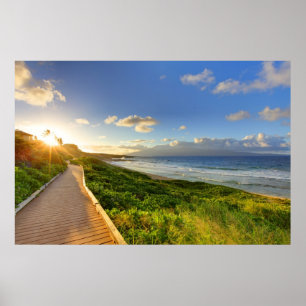 Väg till solen. Oneloa strand. Maui. Poster