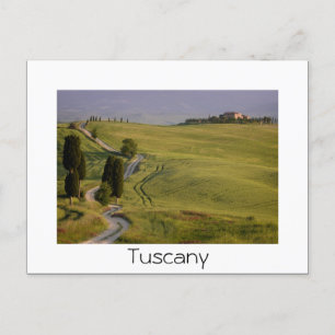 Väg till Terrapille i Toscanas vita vykort