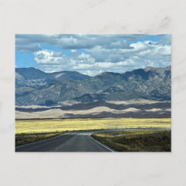 Väg till Underbara nationalparken Sand Dunes, CO Vykort