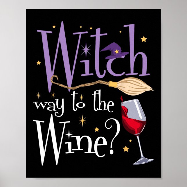 Väg till Vin Halloween och dricka för Wicca Poster (Framsidan)