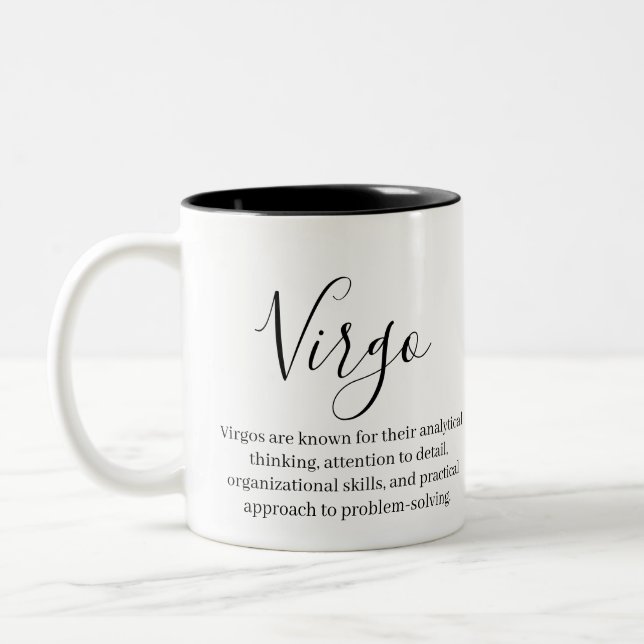 Våg Traits and Zodiac-tecken Två-Tonad Mugg (Vänster)