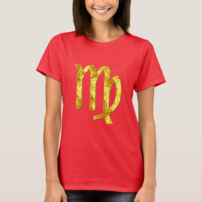 våg-tshirt-guld-red tee (Framsida)