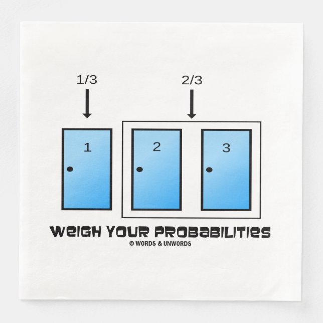 Väg upp sannolikheten tre stängda dörrar pappersservett (Framsida)