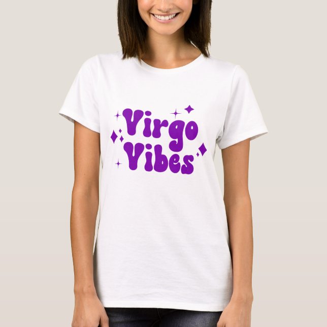 Våg Vibes Zodiac Astrology Lila Stars T Shirt (Framsida)