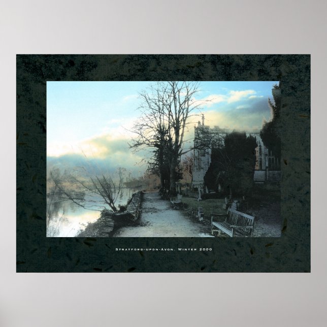 Väg vid floden Avon vid Stratford. Poster (Framsidan)