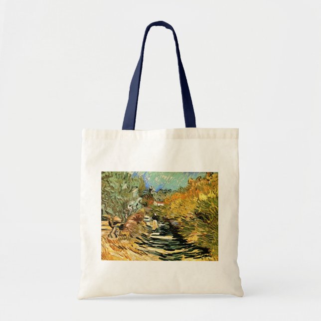 Väg vid Saint-Rémy med figur av Vincent van Gogh Tygkasse (Framsidan)