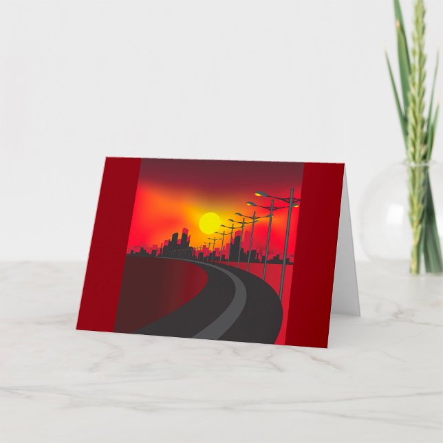 Väg vid sunset Greeting Cards Kort (Skapare uppladdad)