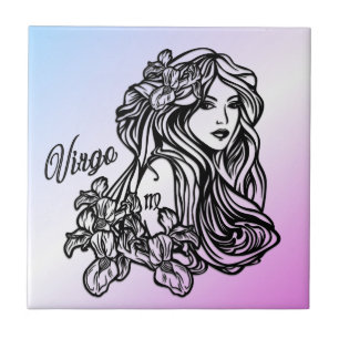Våg Virgin Zodiac Lila Kakelplatta